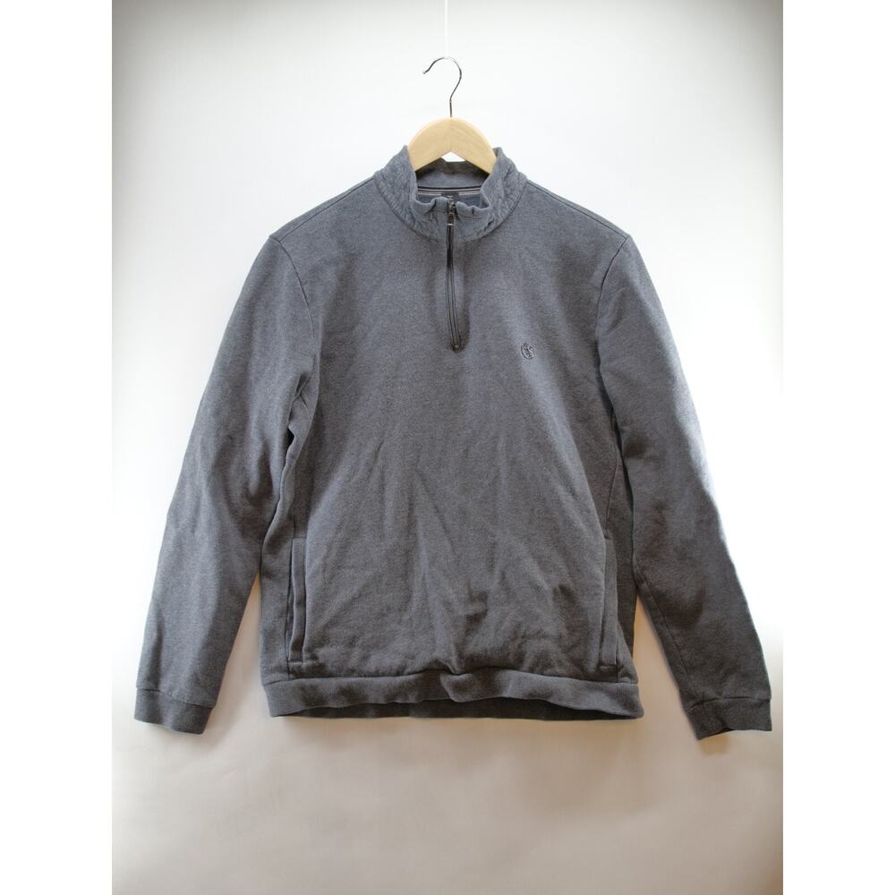 Hugo Boss Slim Fit Gray‎ Black 1/4 Zip Pullover Sweater Shirt Men’s Large or Med